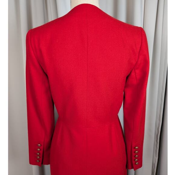 Vintage Harve Bernard by Bernard Holtzman Wool Overcoat Red with Gold Buttons XS - Picture 12 of 16
